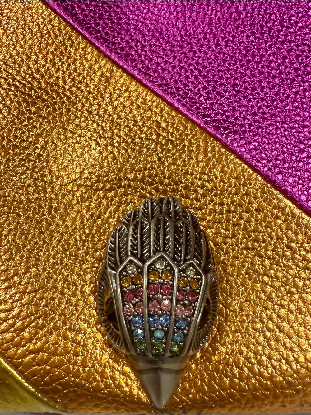 Kurt Geiger Metallic Rainbow Chevron Belt Bag - Pink, Gold, Blue - Picture 4 of 4